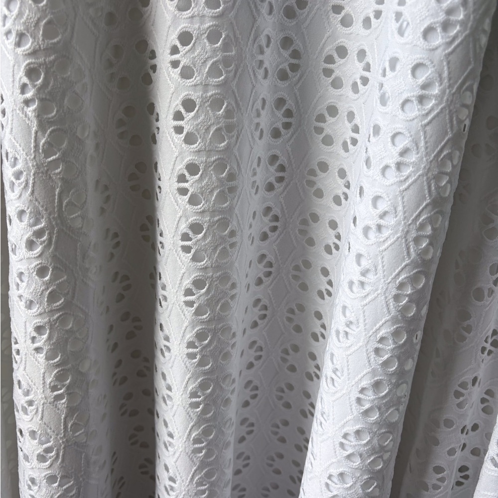WHBM White Eyelet XL Sleeveless Dress NWT Keyhole Back V Neck Cruise Party Lined - Picture 6 of 16
